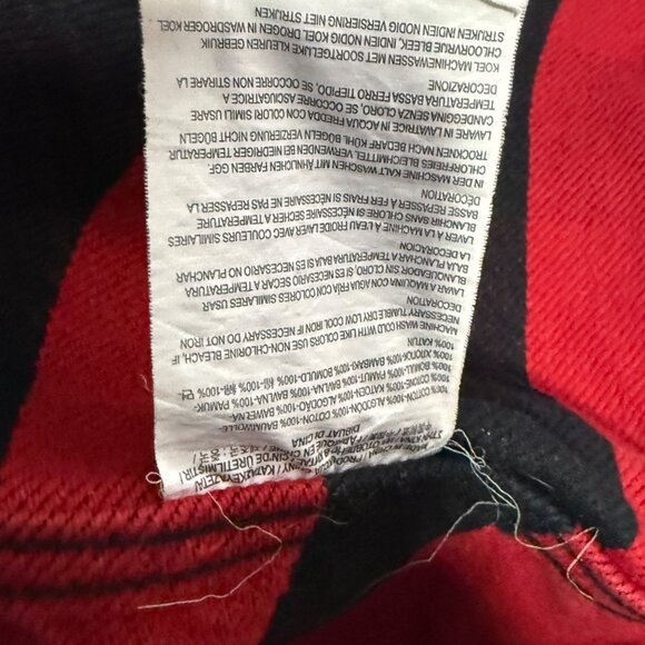 Vans Jacket Mens Medium Red Black Plaid Button Up Corduroy Patches Elbow Pads - Picture 7 of 8